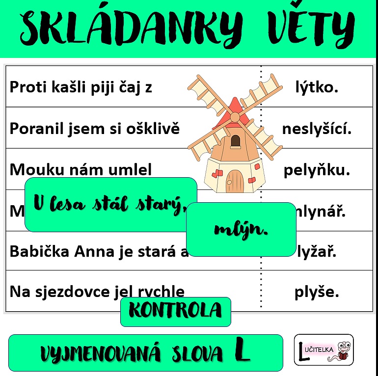 Skládanky - Věty Na Vyjmenovaná Slova Po L - Český Jazyk ...